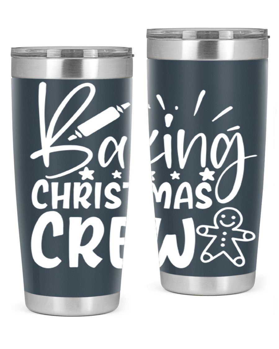 Baking Christmas Crew 56# Tumbler, 20oz, double wall vacuum stainless steel with festive design, perfect for holiday beverages.