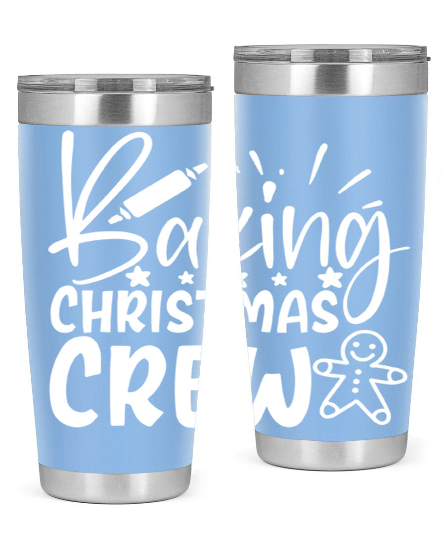 Baking Christmas Crew 56# Tumbler, 20oz, double wall vacuum stainless steel with festive design, perfect for holiday beverages.