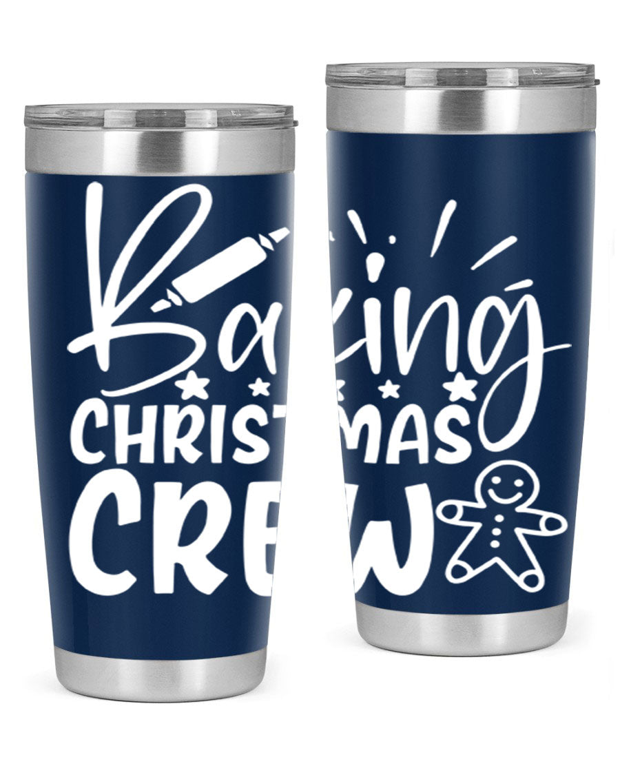 Baking Christmas Crew 56# Tumbler, 20oz, double wall vacuum stainless steel with festive design, perfect for holiday beverages.