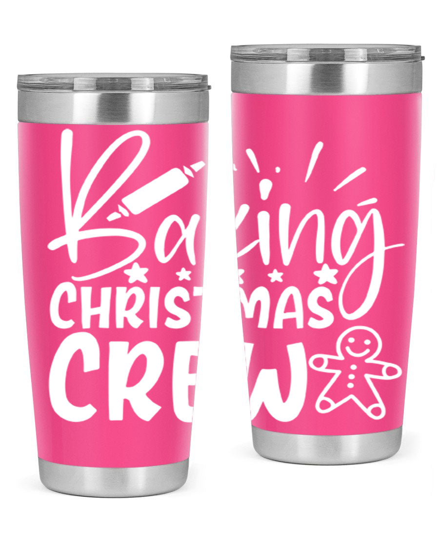 Baking Christmas Crew 56# Tumbler, 20oz, double wall vacuum stainless steel with festive design, perfect for holiday beverages.