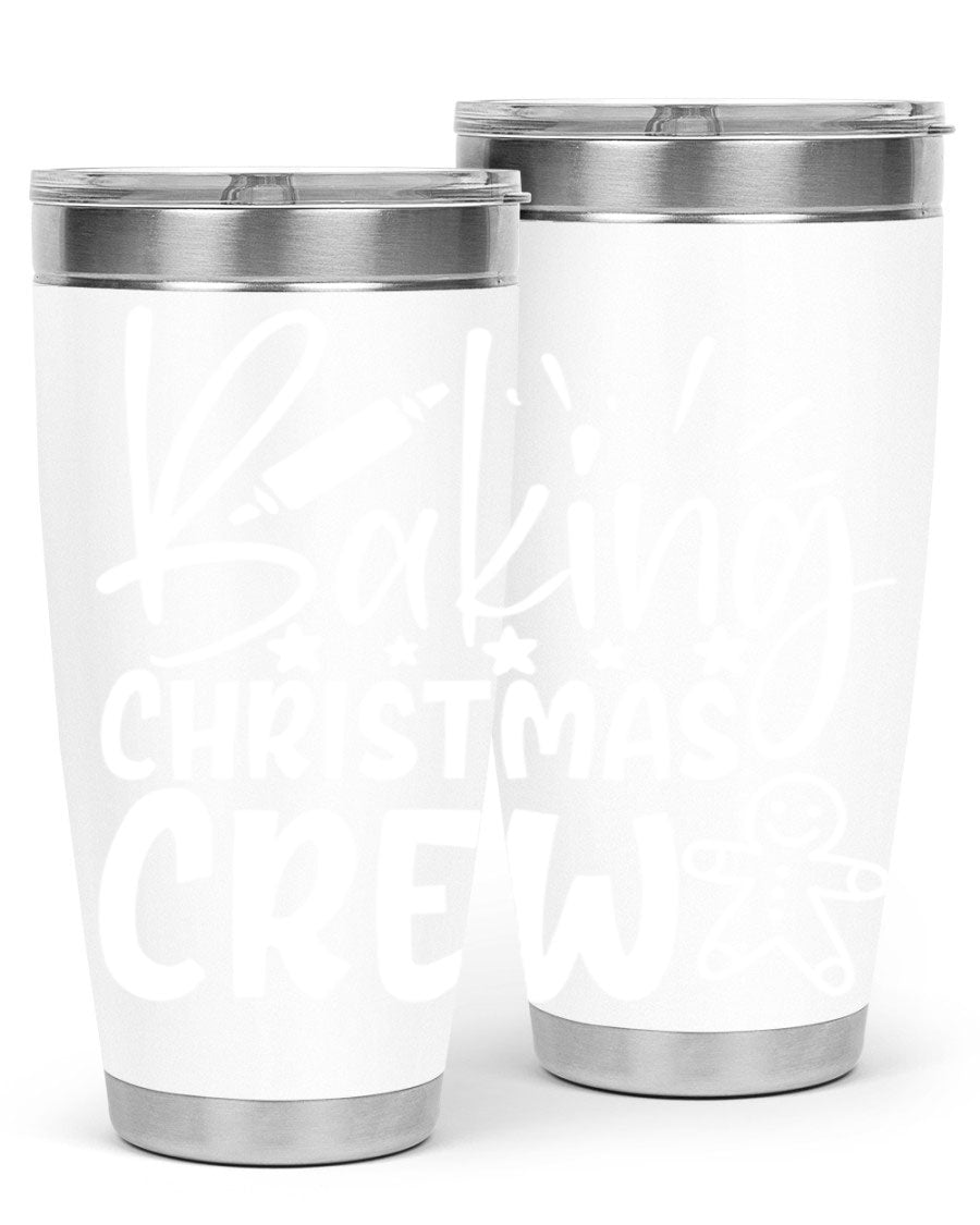 Baking Christmas Crew 56# Tumbler, 20oz, double wall vacuum stainless steel with festive design, perfect for holiday beverages.