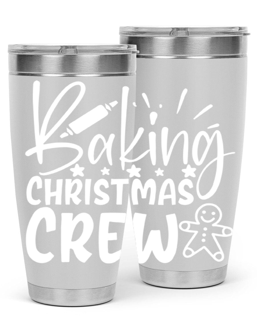 Baking Christmas Crew 56# Tumbler, 20oz, double wall vacuum stainless steel with festive design, perfect for holiday beverages.