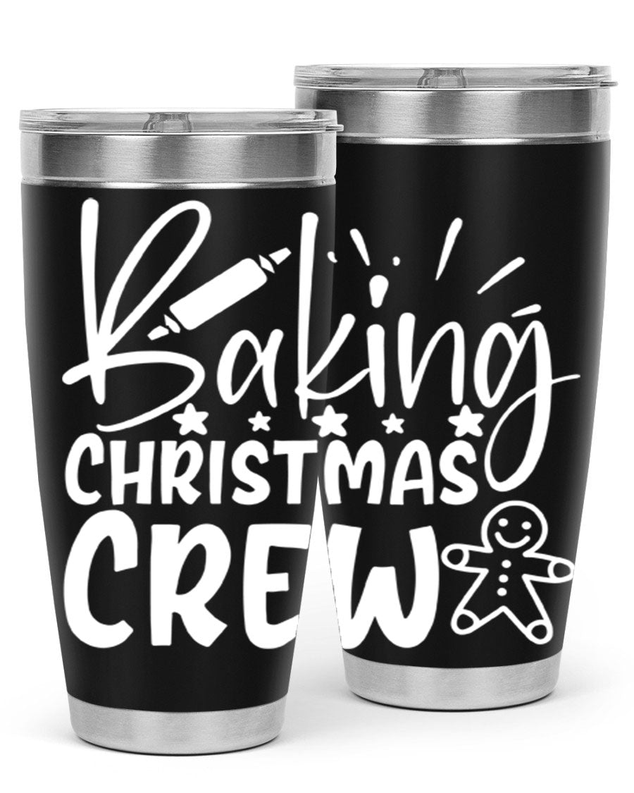 Baking Christmas Crew 56# Tumbler, 20oz, double wall vacuum stainless steel with festive design, perfect for holiday beverages.