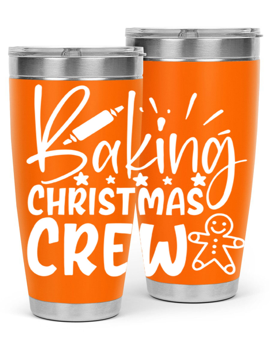 Baking Christmas Crew 56# Tumbler, 20oz, double wall vacuum stainless steel with festive design, perfect for holiday beverages.