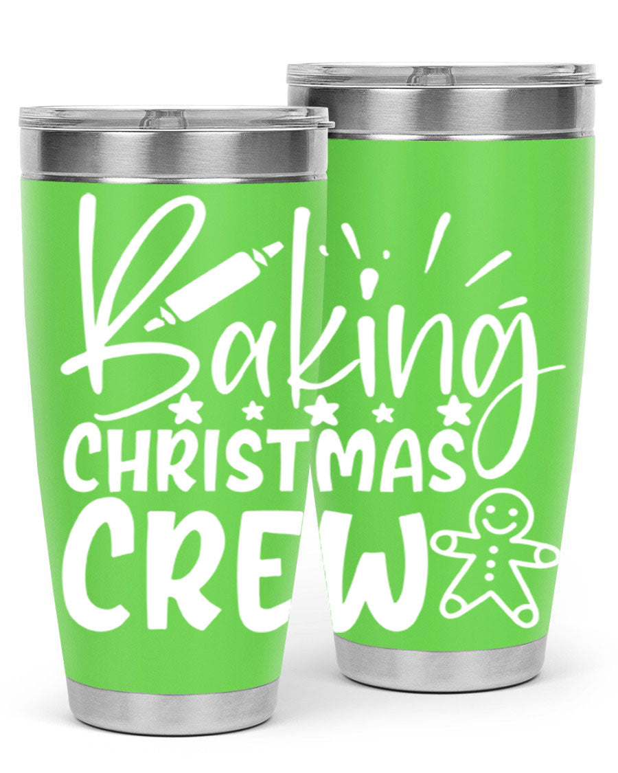 Baking Christmas Crew 56# Tumbler, 20oz, double wall vacuum stainless steel with festive design, perfect for holiday beverages.