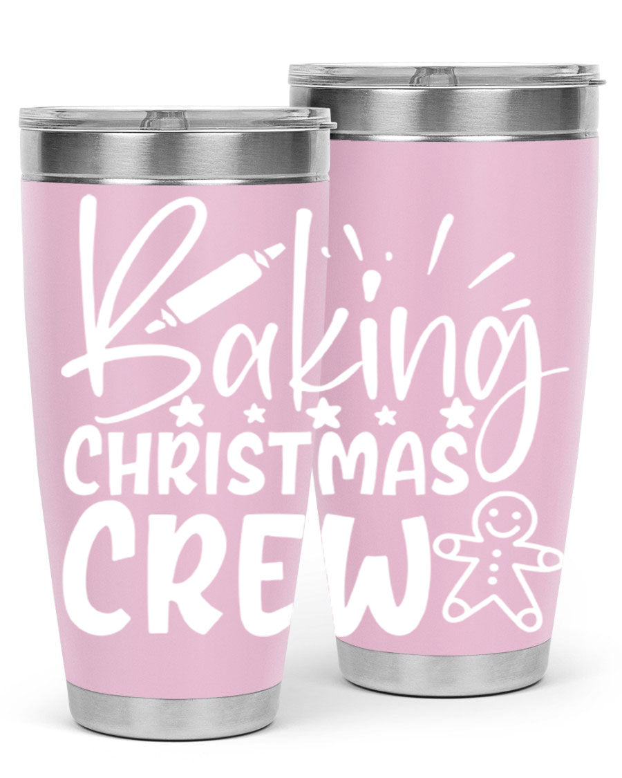 Baking Christmas Crew 56# Tumbler, 20oz, double wall vacuum stainless steel with festive design, perfect for holiday beverages.
