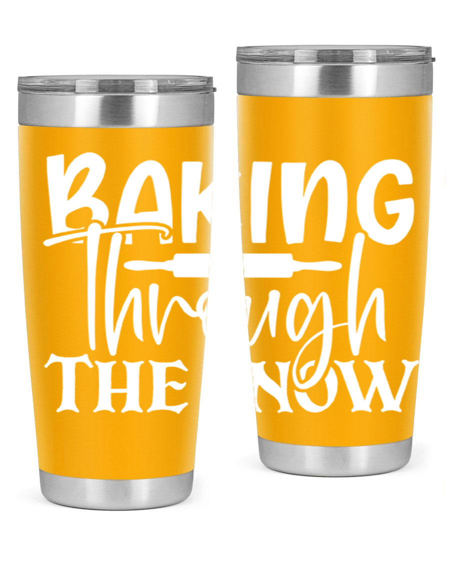 Baking Through the Snow 52# Tumbler, a stylish double wall vacuum stainless steel tumbler with a copper lining, perfect for hot and cold beverages.