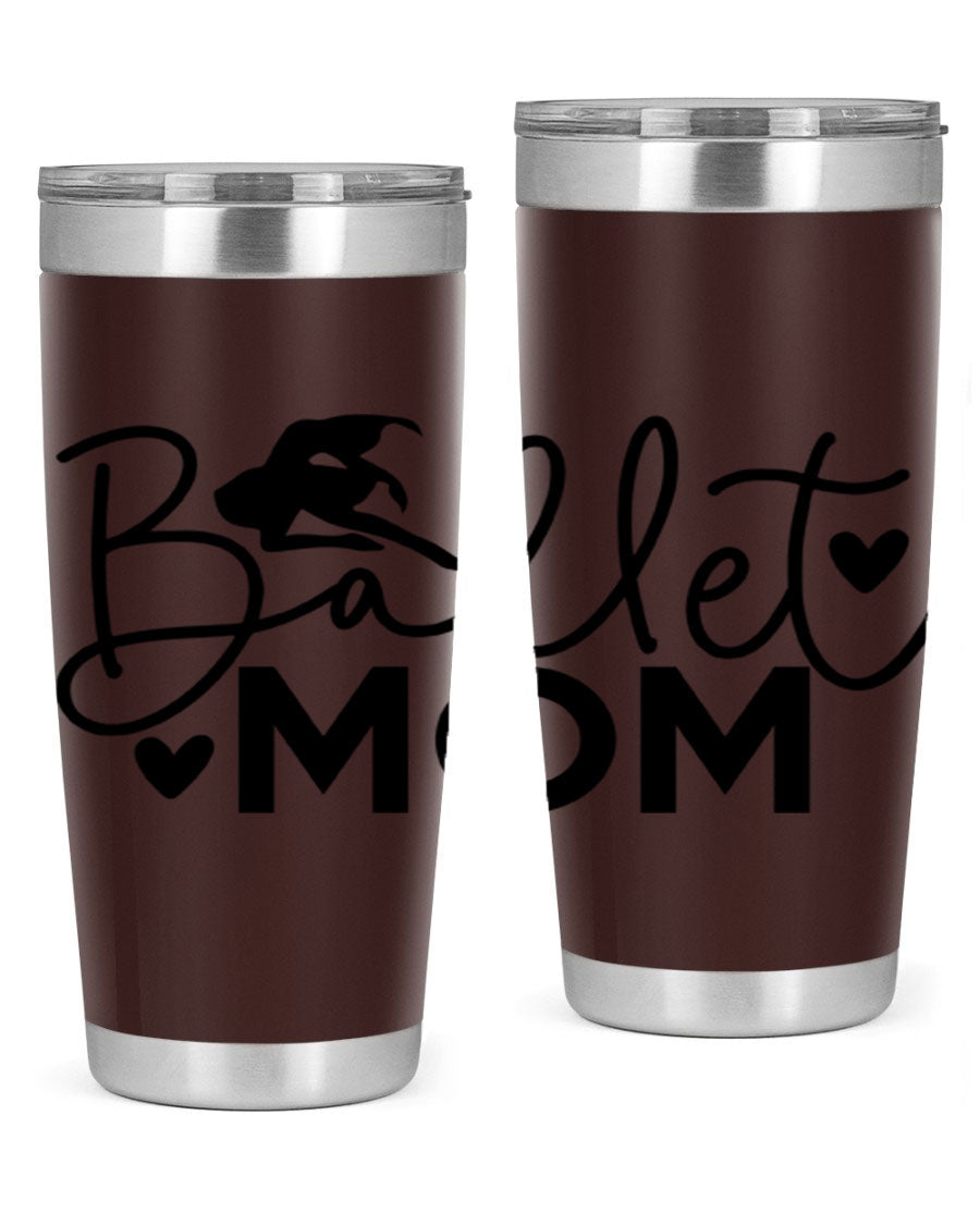 Ballet Mom 13# Tumbler in stainless steel with a stylish design, perfect for ballet enthusiasts.