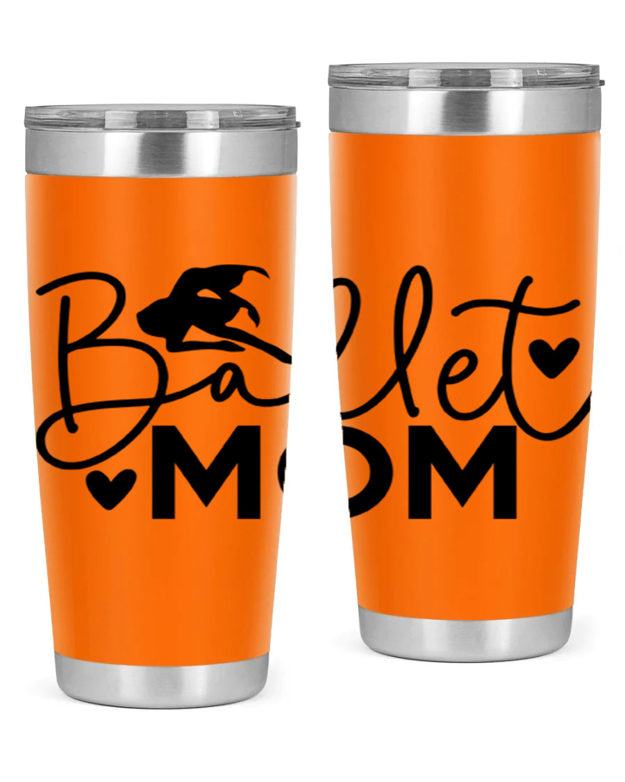 Ballet Mom 13# Tumbler in stainless steel with a stylish design, perfect for ballet enthusiasts.