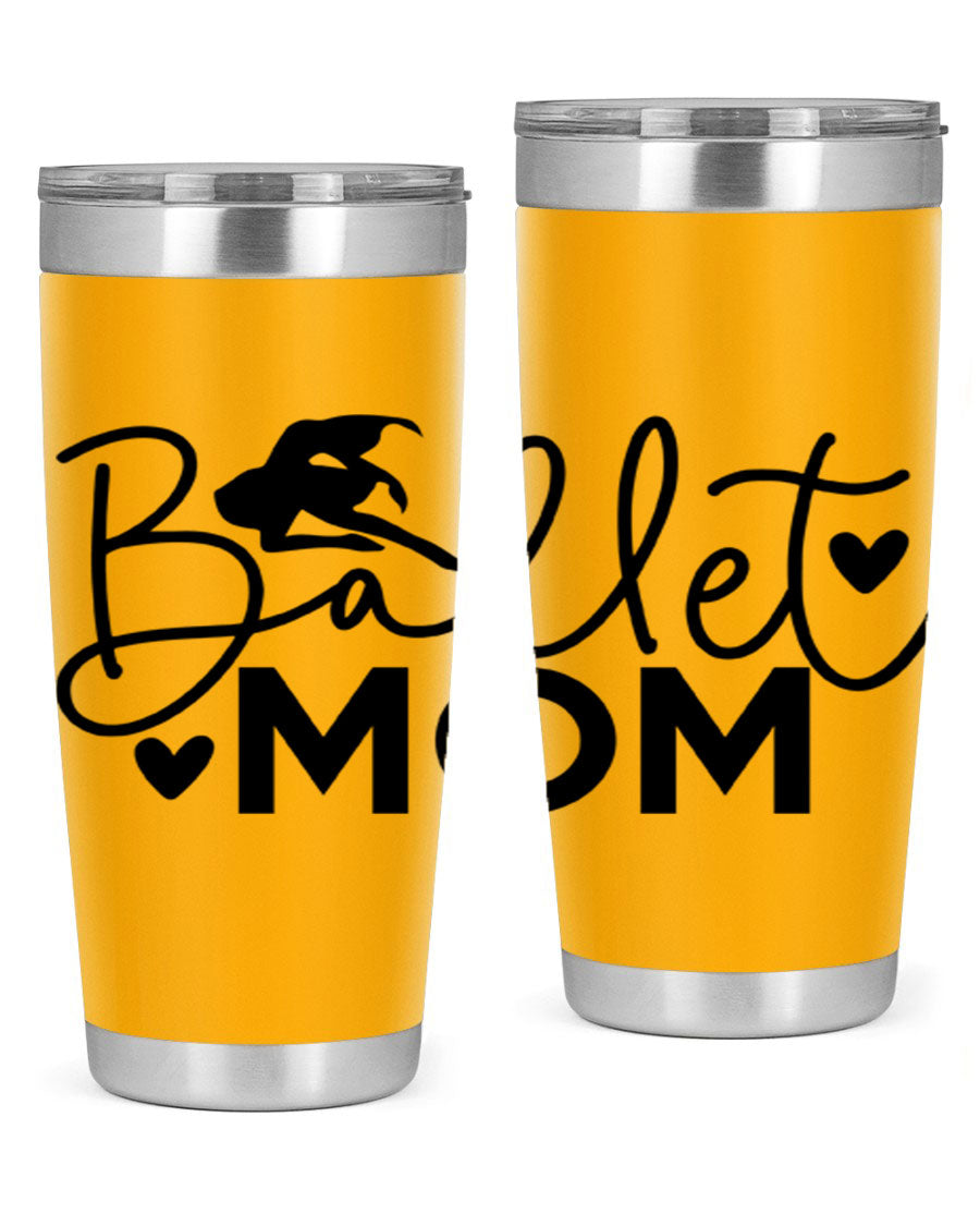Ballet Mom 13# Tumbler in stainless steel with a stylish design, perfect for ballet enthusiasts.
