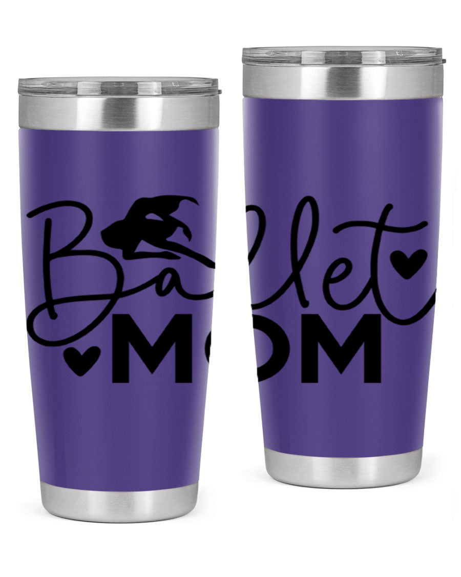Ballet Mom 13# Tumbler in stainless steel with a stylish design, perfect for ballet enthusiasts.