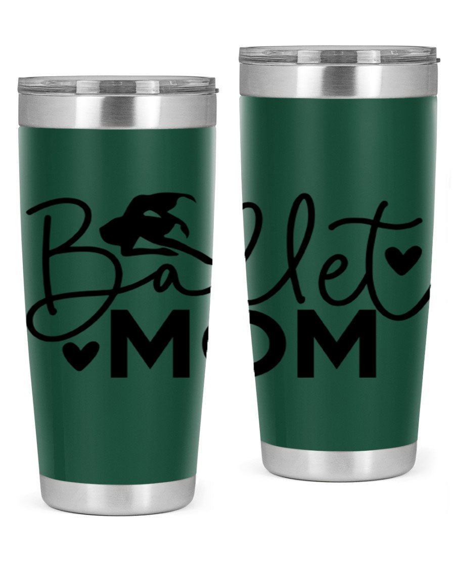 Ballet Mom 13# Tumbler in stainless steel with a stylish design, perfect for ballet enthusiasts.