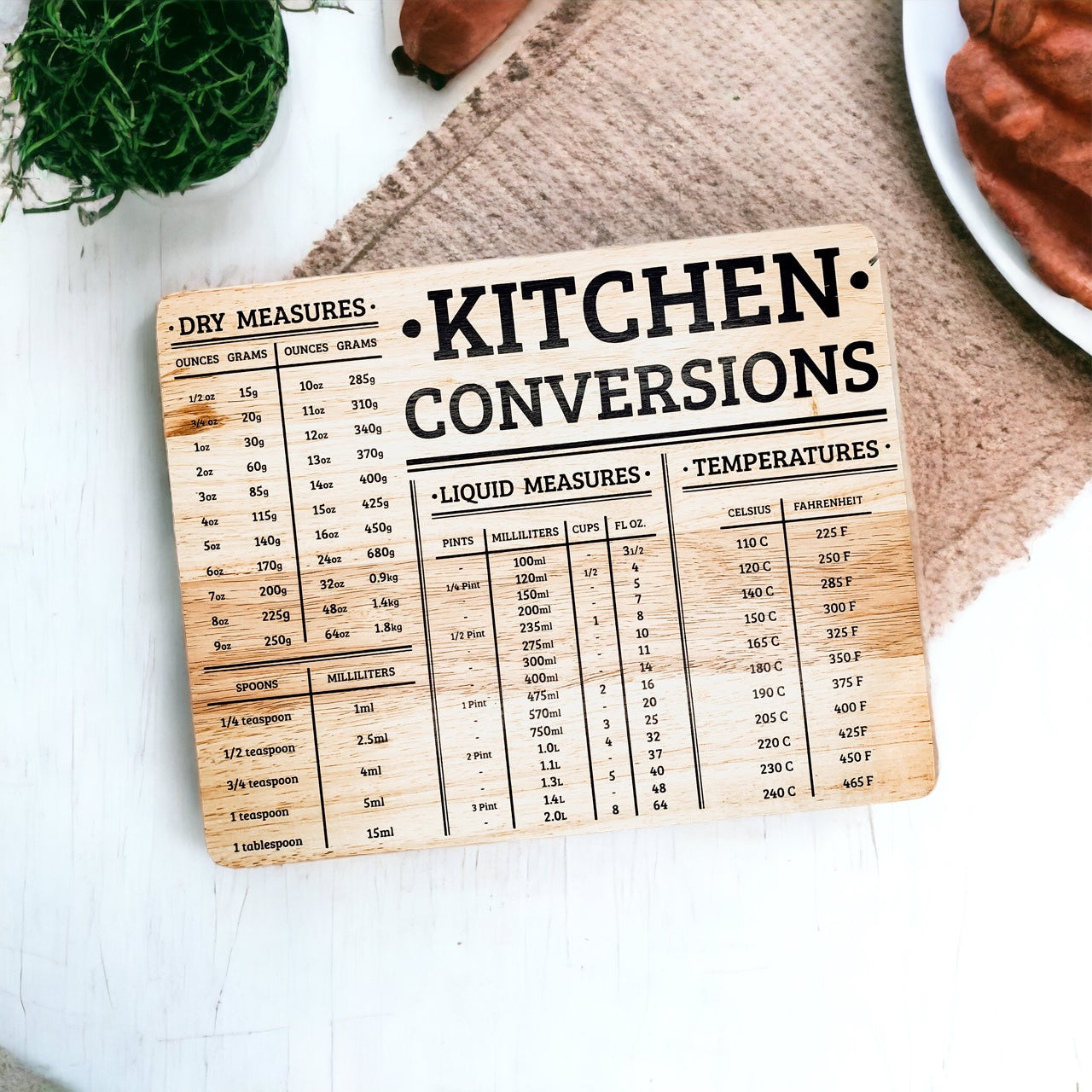 Bamboo Conversions 12.75x10" kitchen decor and cutting board, showcasing its dual functionality and natural bamboo finish.