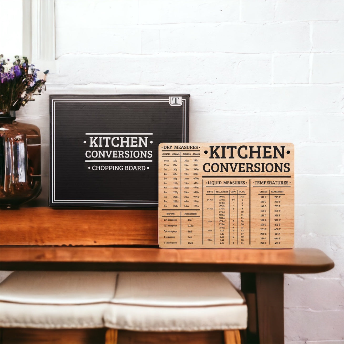 Bamboo Conversions 12.75x10" kitchen decor and cutting board, showcasing its dual functionality and natural bamboo finish.