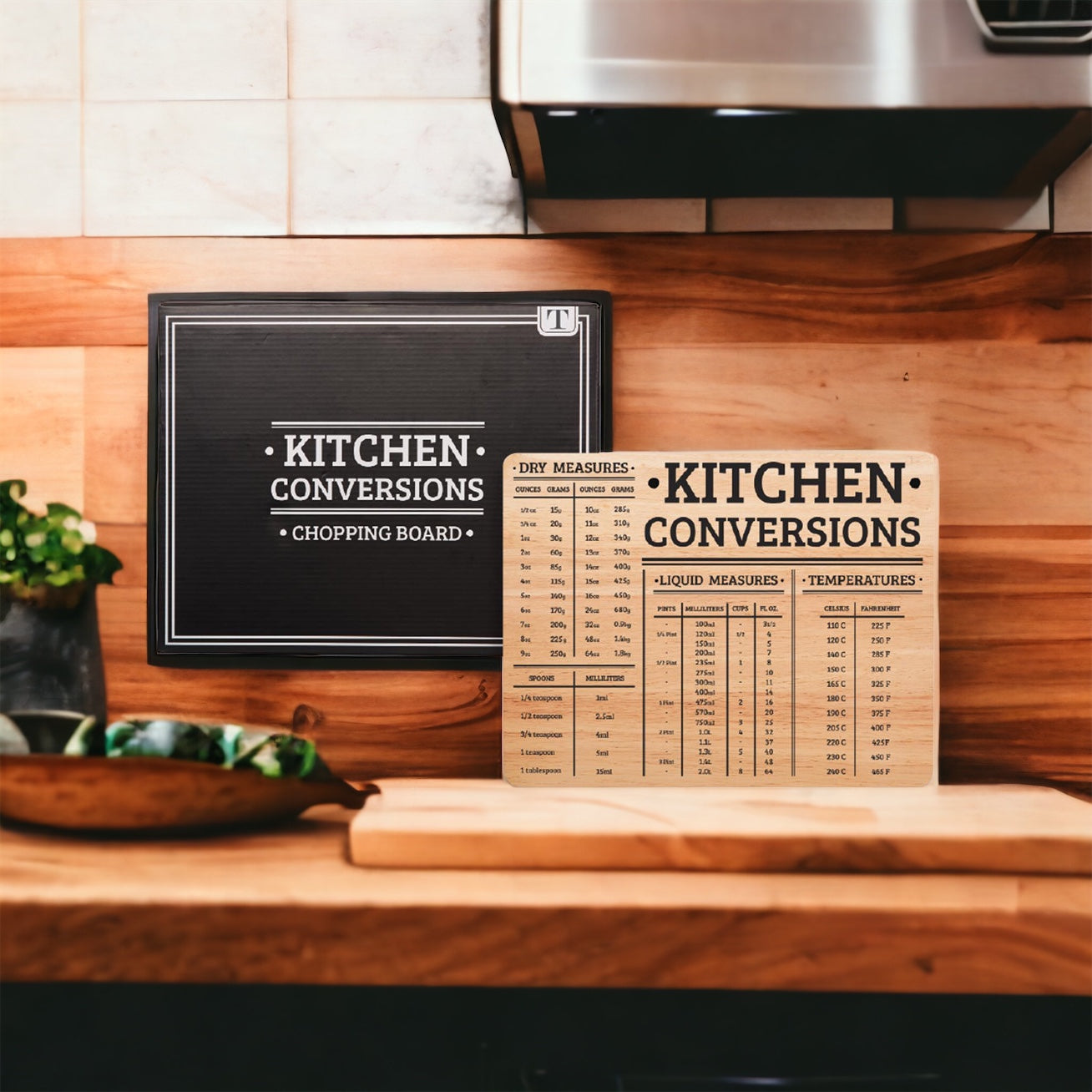 Bamboo Conversions 12.75x10" kitchen decor and cutting board, showcasing its dual functionality and natural bamboo finish.