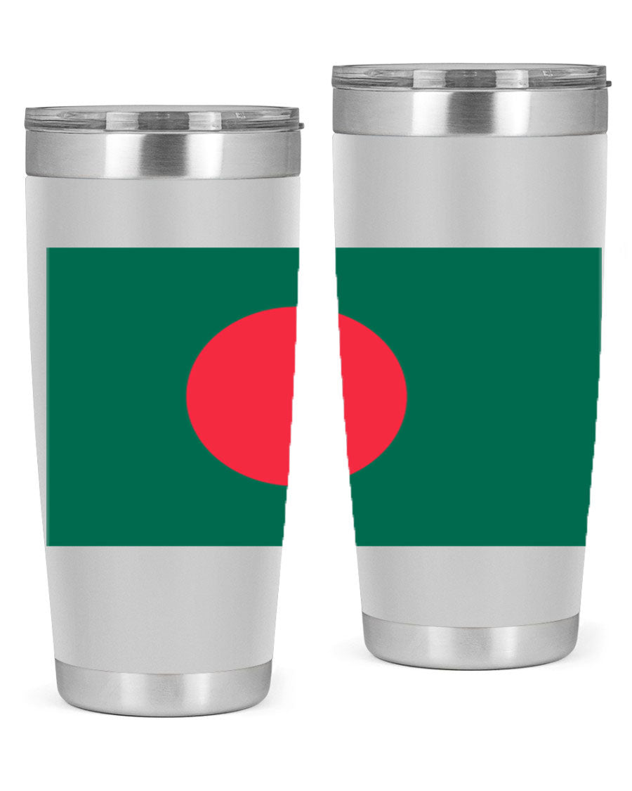 Bangladesh 184# Tumbler showcasing the vibrant flag design, made of stainless steel with a double wall vacuum for insulation.