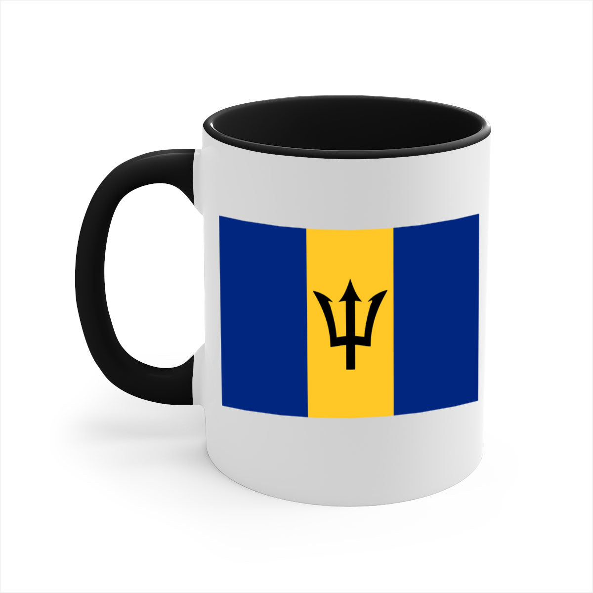 Barbados 183# Mug featuring a glossy finish with a colorful handle and interior, available in two sizes.