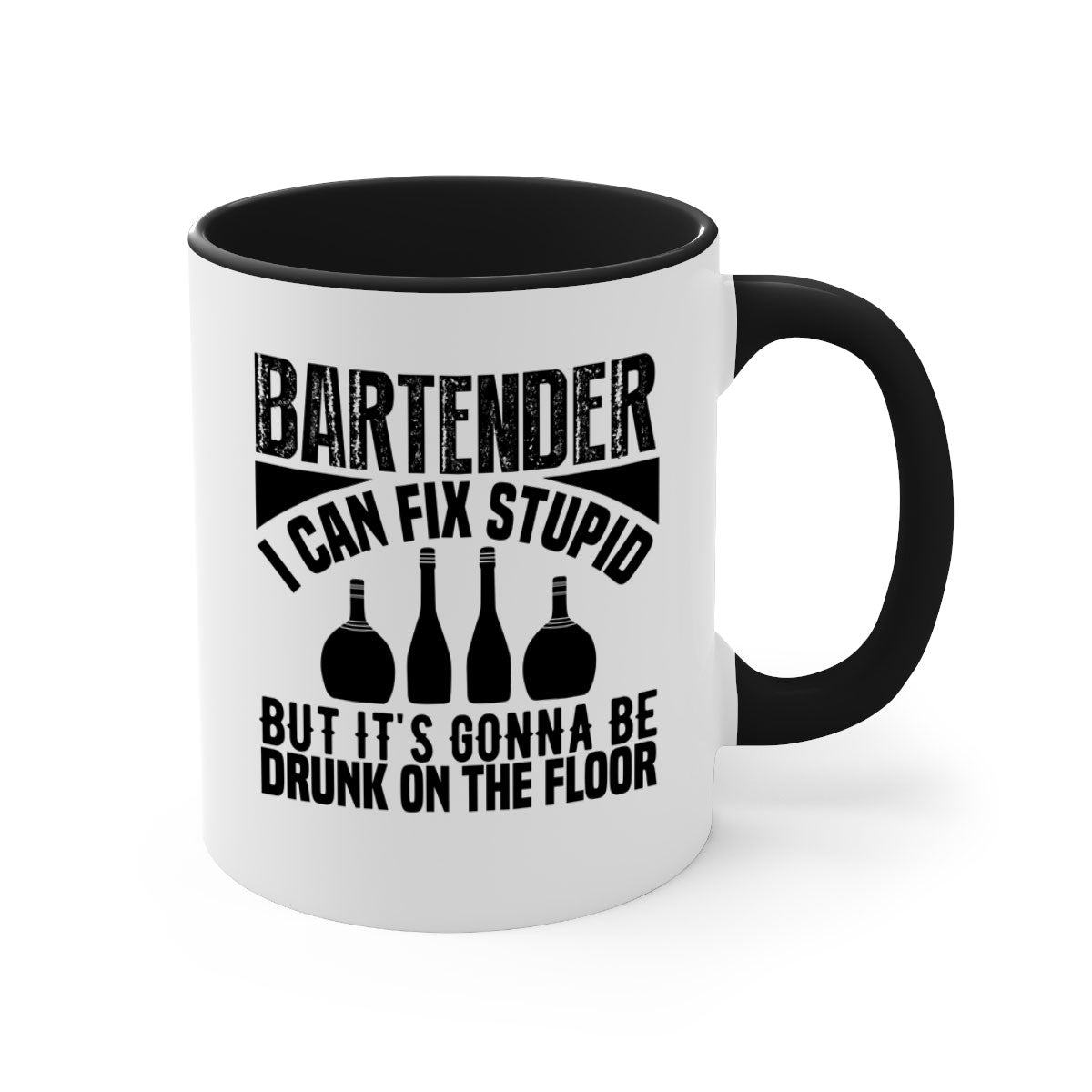 Bartender I Can Fix Style 9# Mug with colorful handle and glossy finish, available in multiple colors and sizes.