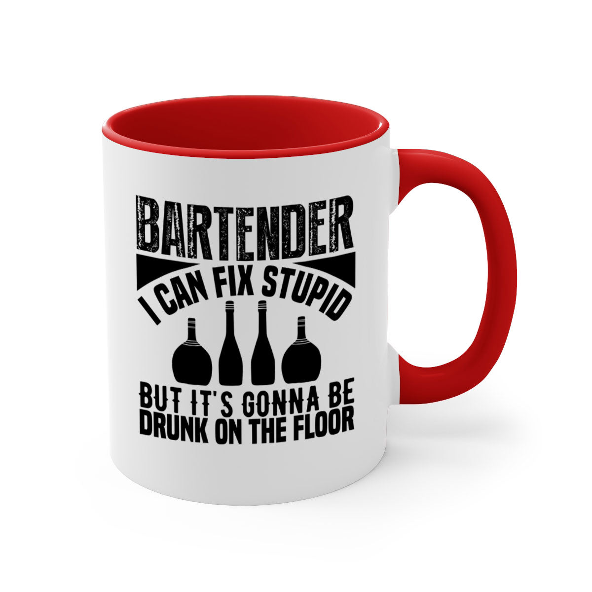 Bartender I Can Fix Style 9# Mug with colorful handle and glossy finish, available in multiple colors and sizes.