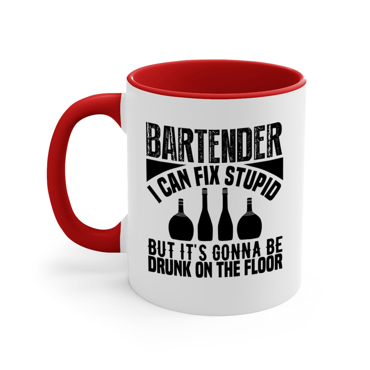 Bartender I Can Fix Style 9# Mug with colorful handle and glossy finish, available in multiple colors and sizes.