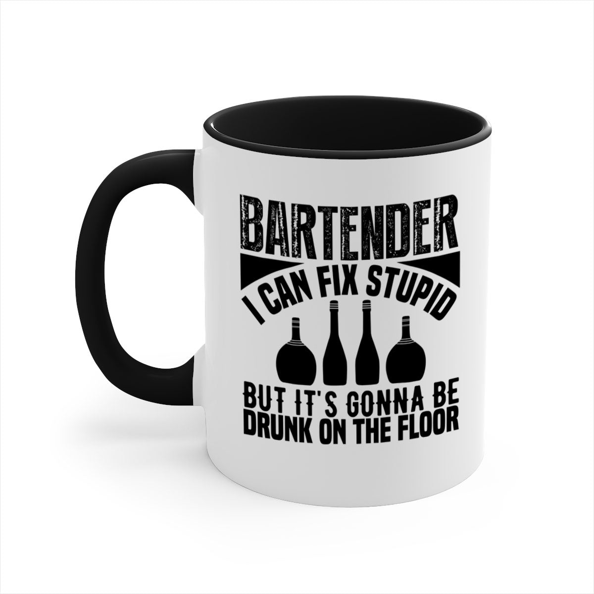 Bartender I Can Fix Style 9# Mug with colorful handle and glossy finish, available in multiple colors and sizes.