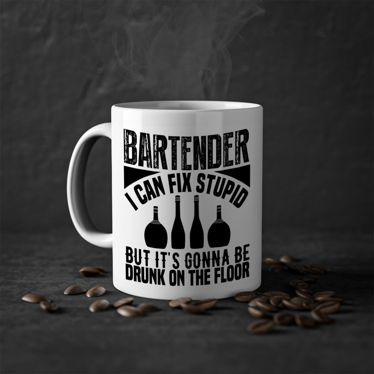 Bartender I Can Fix Style 9# Mug with colorful handle and glossy finish, available in multiple colors and sizes.