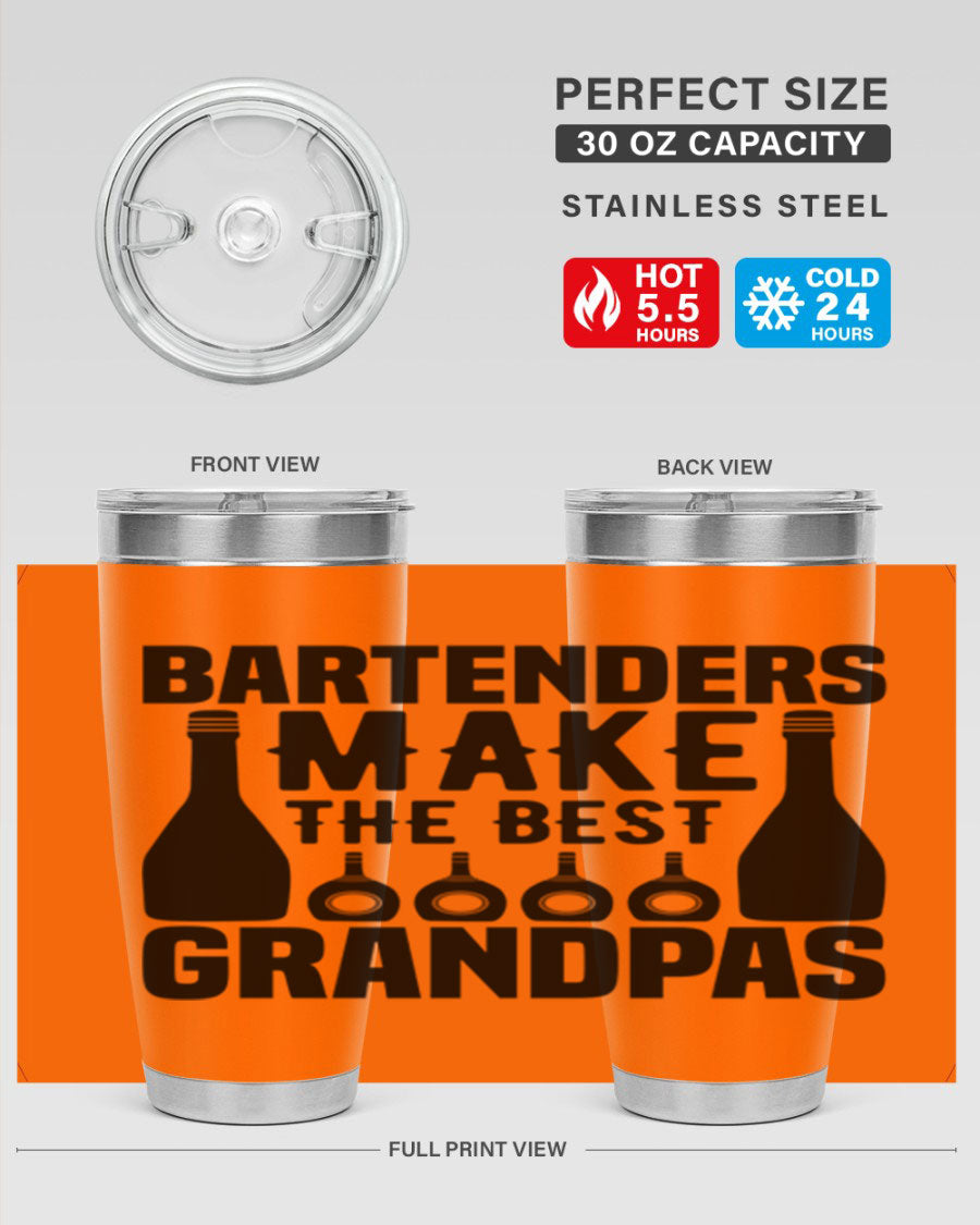 Bartenders make The best Style 6# 20oz tumbler in stainless steel with a copper lining, featuring a drink-thru lid.