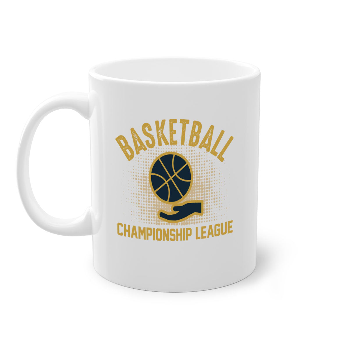 Basket 1442# basketball mug with a glossy finish, featuring a colored handle and interior, available in multiple colors.