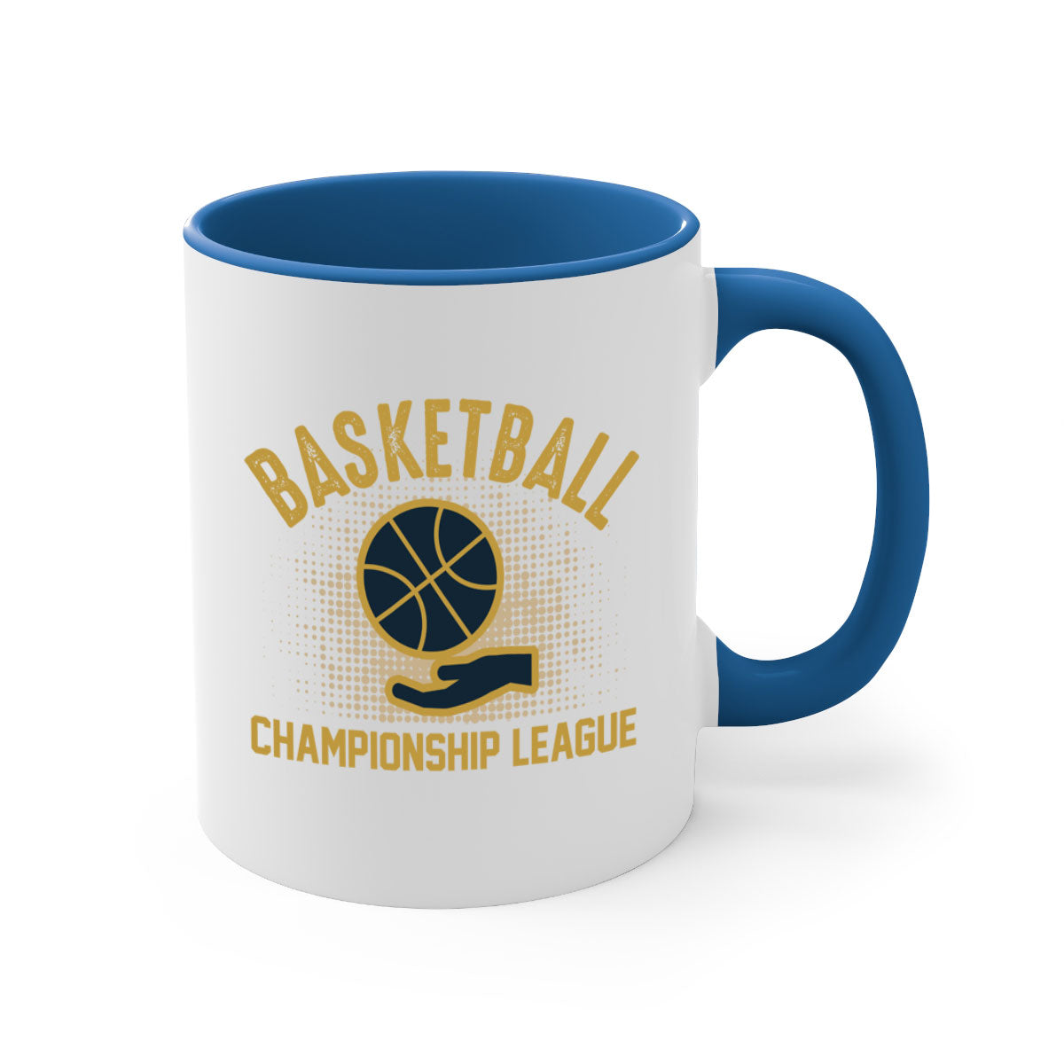 Basket 1442# basketball mug with a glossy finish, featuring a colored handle and interior, available in multiple colors.