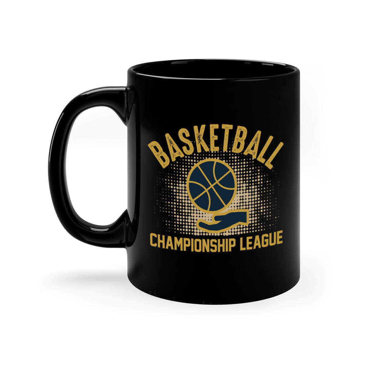 Basket 1442# basketball mug with a glossy finish, featuring a colored handle and interior, available in multiple colors.