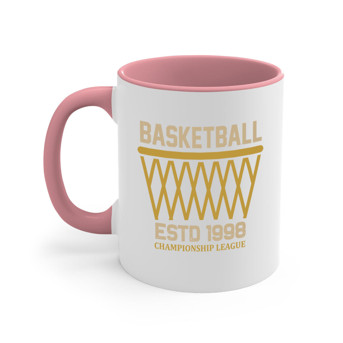 Basketball estd 1437# Mug with colored handle and glossy finish, available in multiple colors.