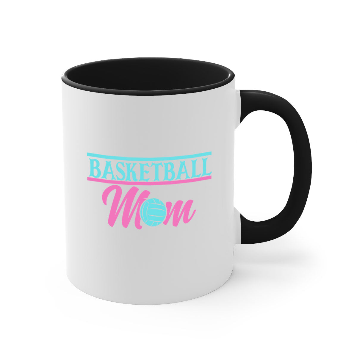 Basketball Mom 2011 Mug with colorful handle and glossy finish, available in multiple colors and sizes.