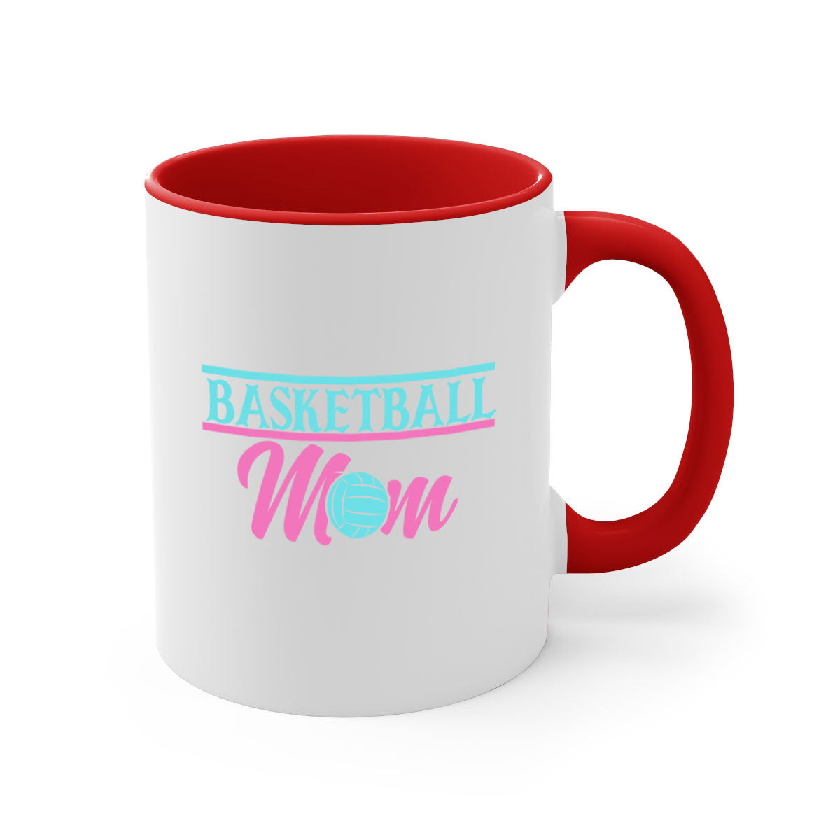 Basketball Mom 2011 Mug with colorful handle and glossy finish, available in multiple colors and sizes.