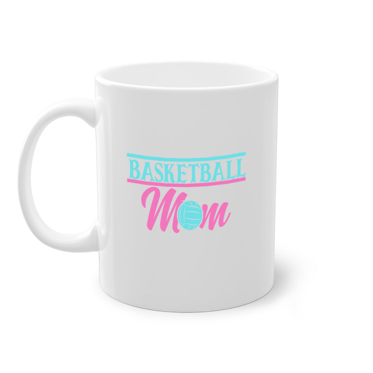 Basketball Mom 2011 Mug with colorful handle and glossy finish, available in multiple colors and sizes.