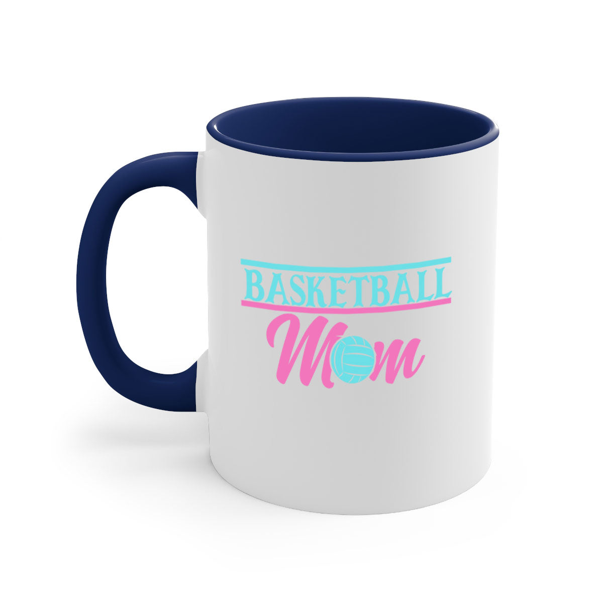 Basketball Mom 2011 Mug with colorful handle and glossy finish, available in multiple colors and sizes.