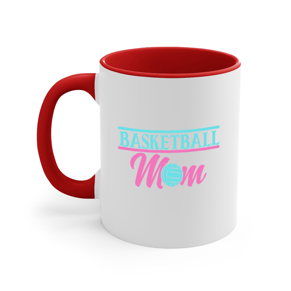 Basketball Mom 2011 Mug with colorful handle and glossy finish, available in multiple colors and sizes.