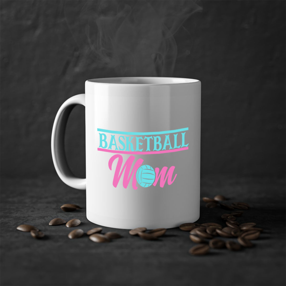 Basketball Mom 2011 Mug with colorful handle and glossy finish, available in multiple colors and sizes.