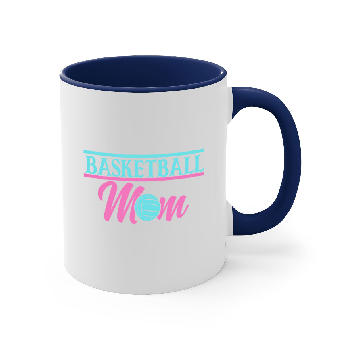 Basketball Mom 2011 Mug with colorful handle and glossy finish, available in multiple colors and sizes.