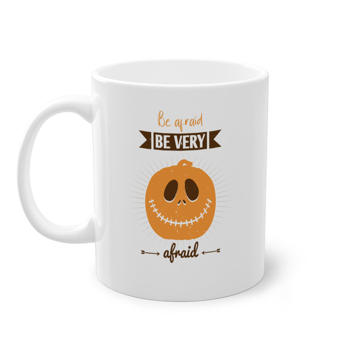 Be Afraid Be Very Afraid 151# Halloween Mug with colorful handle and glossy finish, perfect for coffee and tea lovers.