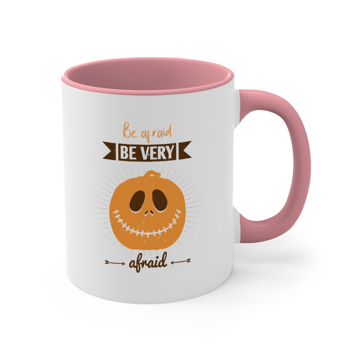 Be Afraid Be Very Afraid 151# Halloween Mug with colorful handle and glossy finish, perfect for coffee and tea lovers.