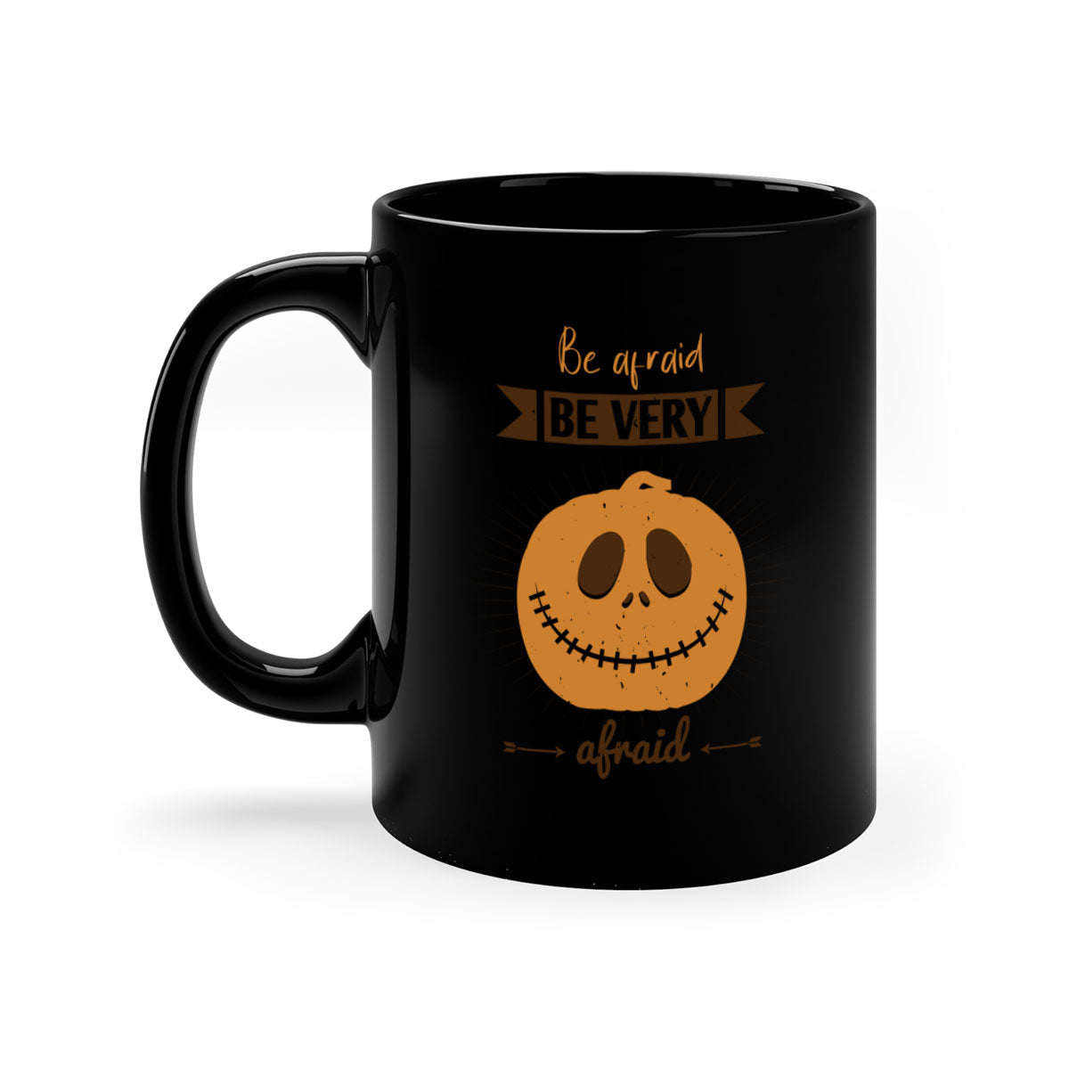 Be Afraid Be Very Afraid 151# Halloween Mug with colorful handle and glossy finish, perfect for coffee and tea lovers.