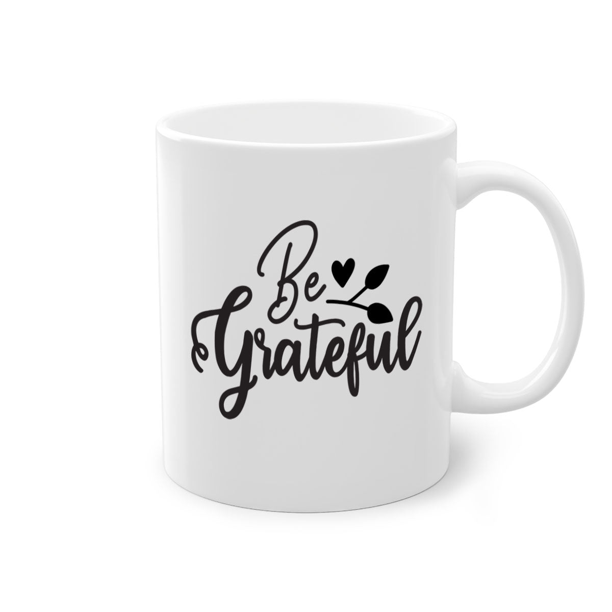 Be Grateful 3# Kitchen Mug with colorful handle and glossy finish, available in multiple colors and sizes.