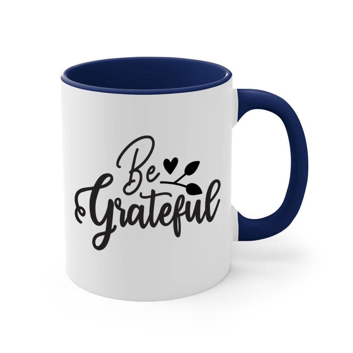 Be Grateful 3# Kitchen Mug with colorful handle and glossy finish, available in multiple colors and sizes.