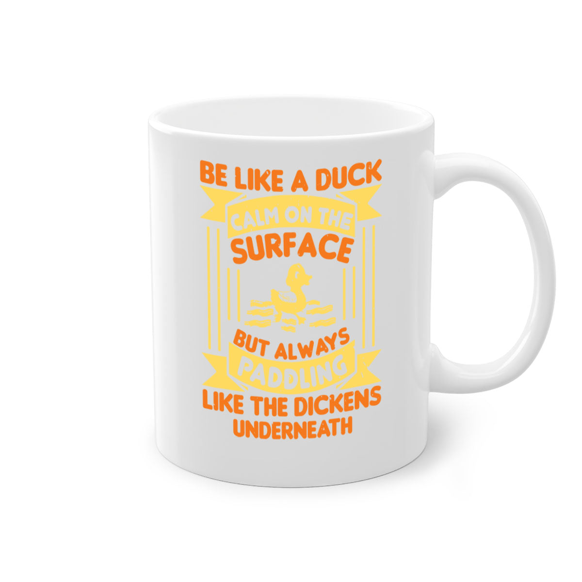 Be like a duck Style 17# Mug featuring a two-tone design with a colored handle and glossy finish, available in multiple colors.