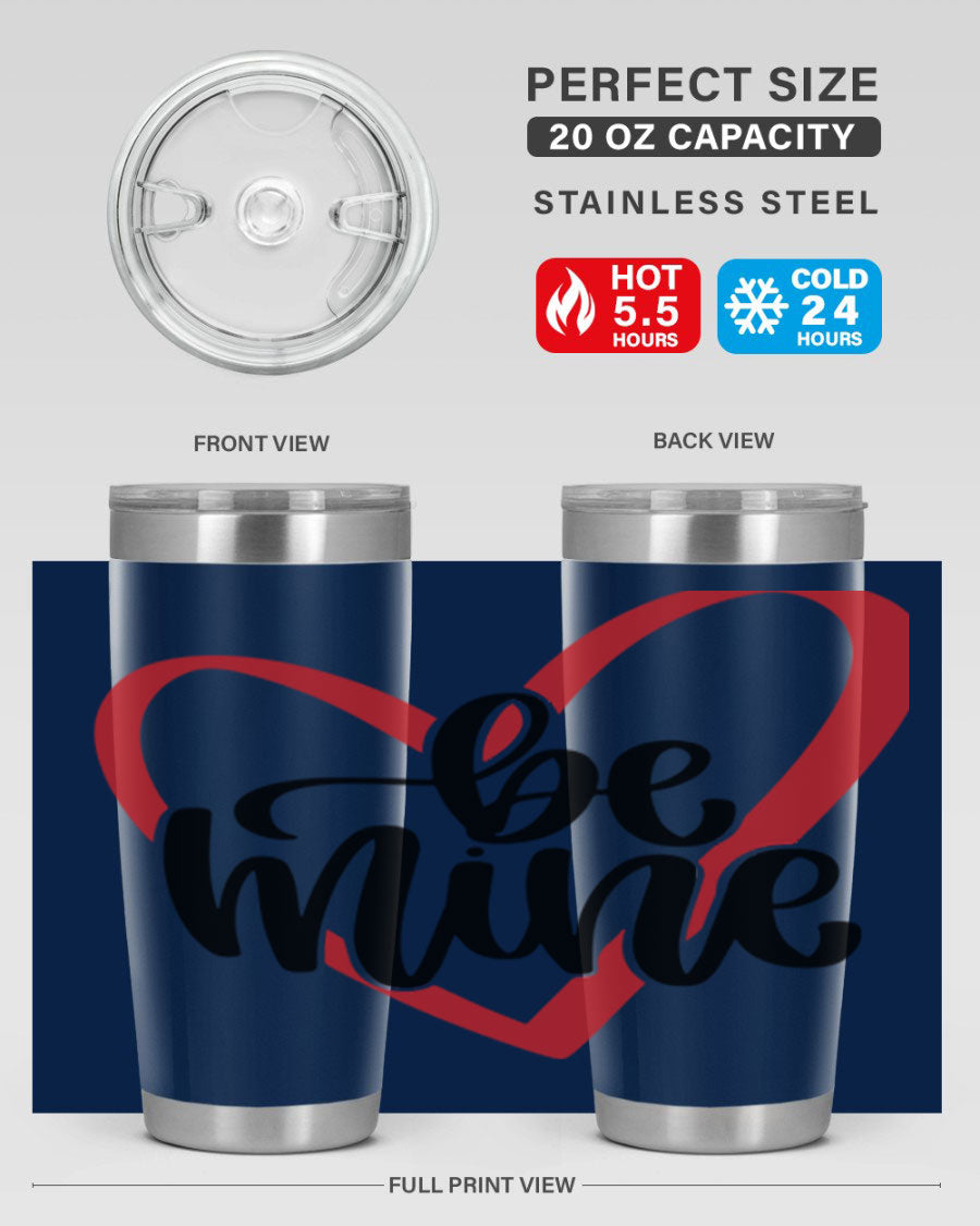 Be Mine 29# Valentine's Day Tumbler in stainless steel with a stylish design, perfect for hot and cold beverages.