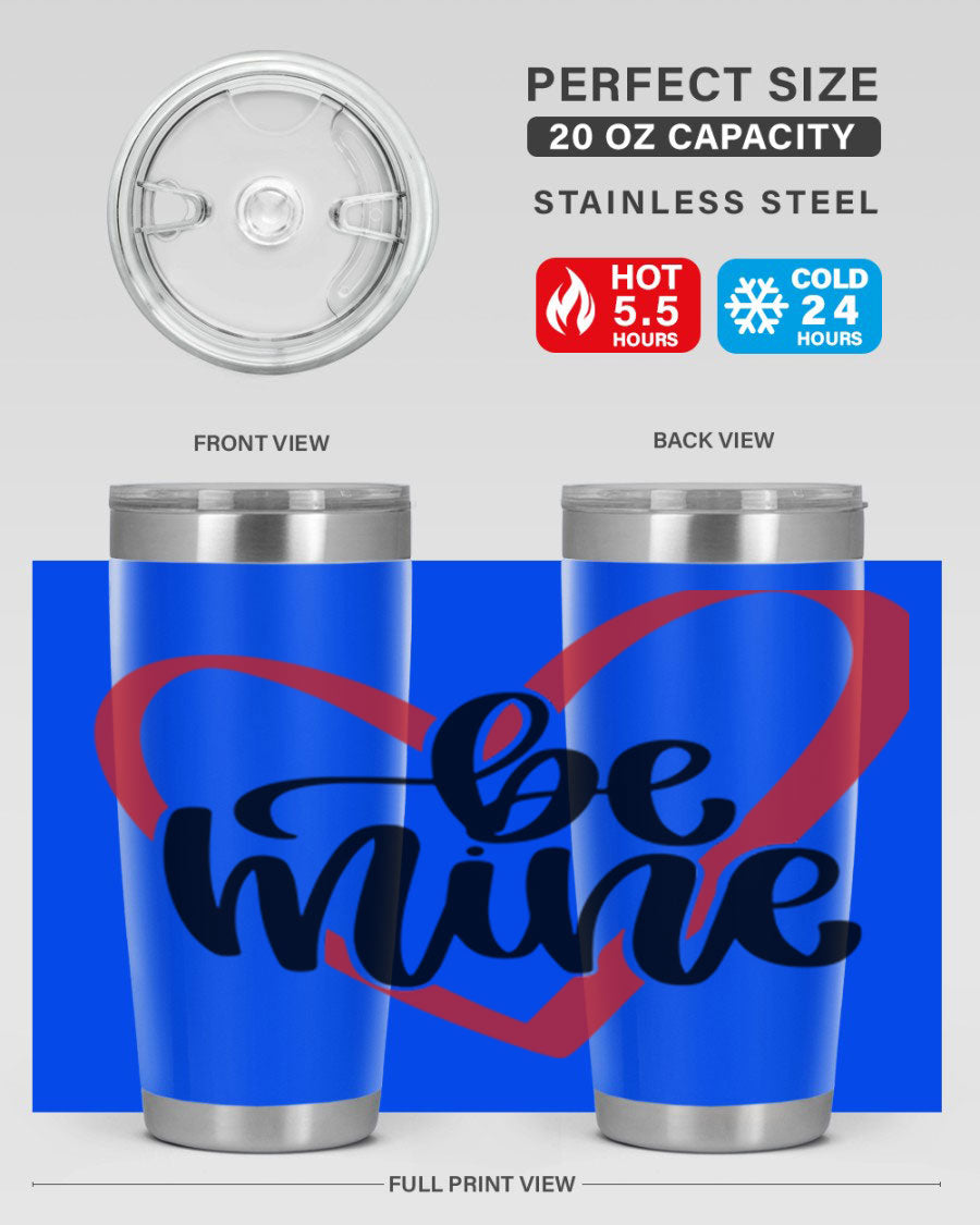 Be Mine 29# Valentine's Day Tumbler in stainless steel with a stylish design, perfect for hot and cold beverages.