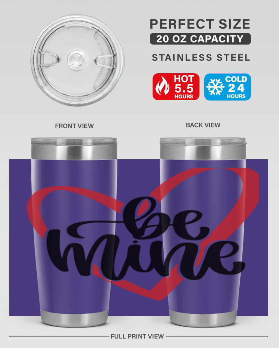 Be Mine 29# Valentine's Day Tumbler in stainless steel with a stylish design, perfect for hot and cold beverages.