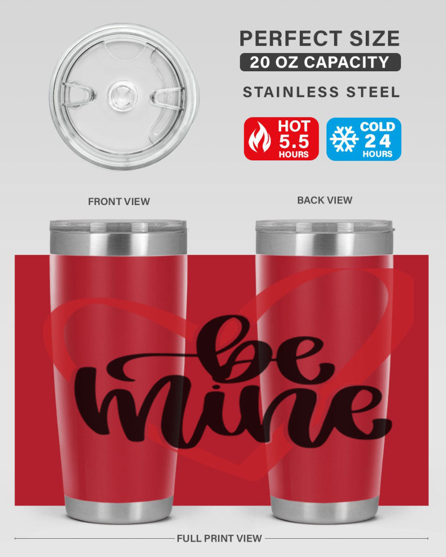 Be Mine 29# Valentine's Day Tumbler in stainless steel with a stylish design, perfect for hot and cold beverages.