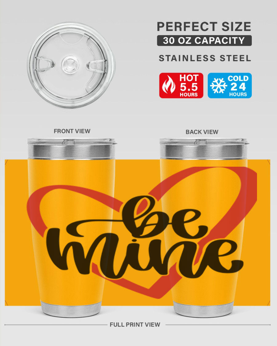 Be Mine 29# Valentine's Day Tumbler in stainless steel with a stylish design, perfect for hot and cold beverages.