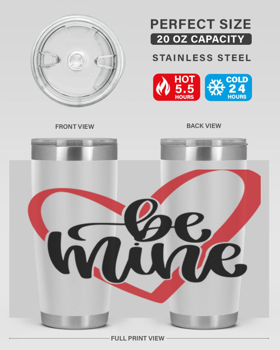 Be Mine 29# Valentine's Day Tumbler in stainless steel with a stylish design, perfect for hot and cold beverages.